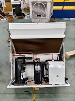 Chambre froide 3m*2m*2.2m 3HP 220V/380V, unité de refroidissement monobloc avec évaporateur monté, 2 ventilateurs, unité de condensation scroll 0-18°C