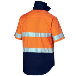 Camicia di sicurezza bicolore a manica corta ad alta visibilità e lavoro industriale all'aperto Upf50 + asciugatura rapida traspirante - Product Image 4