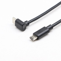 Kabel USB-C bersudut ke kabel mikro USB kabel fleksibel mendukung pengisian daya Cepat & sinkronisasi Data