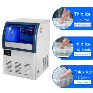 Machine à glaçons en cubes de qualité supérieure BIBO pour usage commercial, 60 kg (150 lb) avec bac à glace - Product Image 3