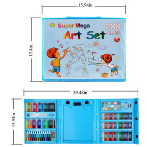 Caso Xin Bowen 2021 <span class=keywords><strong>208</strong></span> Pezzi di Plastica Non Tossica Bambini Pittura di Disegno di Arte Set Libro Da Colorare Cancelleria Set con cavalletto - Product Image 5