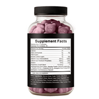 Gummies Oursons de Croissance OEM en Gros, Vitamine D, Saveur Raisin, Végétaliens, Sans Gluten, 60 Unités, Complément Alimentaire