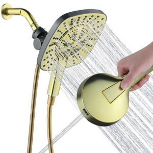 Soffione Doccia con Doccetta a Mano 2 in 1, Effetto Pioggia ad Alta Pressione, con Tubo Flessibile Girevole in Acciaio Inossidabile da 150 cm, 9 Modalità di Spruzzo - Product Image 5