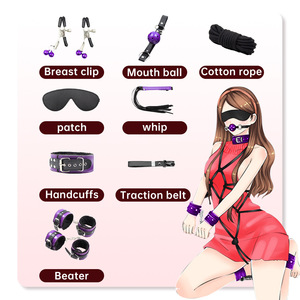 Ensemble de bondage SM, fouet, perles anales, plug anal, vibrateur, jouets pour femme, fétiche S&M pour adultes - Product Image 4