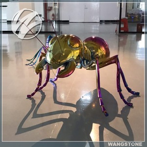 Escultura <span class=keywords><strong>de</strong></span> hormiga recubierta <span class=keywords><strong>de</strong></span> <span class=keywords><strong>Ti</strong></span> <span class=keywords><strong>de</strong></span> jardín <span class=keywords><strong>de</strong></span> Metal moderno para decoraciones - Product Image 5