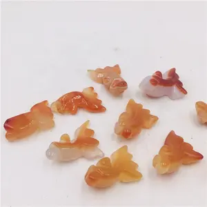 Wholesale High Quality natural crystal fish hand carved red Agate Fish for home decoration