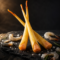 Fournisseur de fruits de mer surgelés en Chine : bâtonnets de crevettes, crevettes, langoustines |   Collation croustillante enrobée de panure et frite |   Produits alimentaires semi-finis Golden Finger