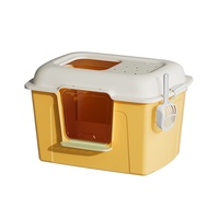 Grand bac à litière pour chaton Couvercle d'entrée supérieur robuste 20L Plastique intérieur Nouvelle arrivée Plateau de toilette pour chat fermé anti-déversement