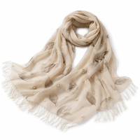 Foulard en mousseline de soie à motif feuille de perle pour femme, multi-usage, léger, hijab musulman, châle de printemps, accessoires de mode, vente en gros, OEM