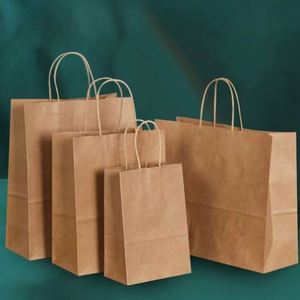 Kraft <b>Paper</b> Bags with Handles-Cartoon Pattern Screen Printed Custom Branding for Promotional Gifts - Product Image 2