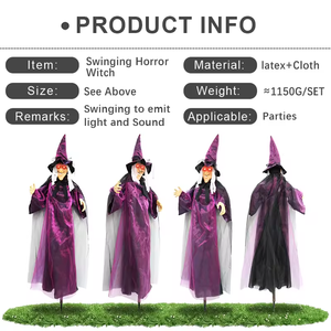 Barra de sonido brillante para Halloween, decoraciones de látex, <span class=keywords><strong>bruja</strong></span>, fantasma, colgante, controles oscilantes, habitación secreta, casa embrujada, tema de terror - Product Image 6