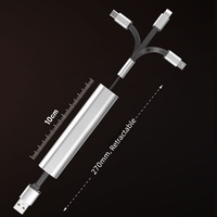 Llavero USB Retráctil 3 en 1 con Logotipo Personalizado, Cable de Aluminio para Transferencia de Datos, Tipo C, para Llaves de Coche