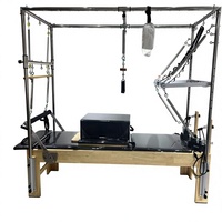 Reformer Pilates en bois de chêne 3 en 1 avec table trapèze, structure en acier inoxydable, équipement professionnel pour studio