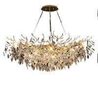 Lustre en cristal léger de luxe haut de gamme suspension atmosphérique française pour salon bâtiment duplex lanterne en cristal de luxe
