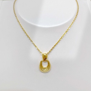 OEM plata 925 silver Classic Round Cut geometric <b>necklace</b> Everyday Wear Jewelry U shaped 14k gold zircon natural stone <b>necklaces</b> - Product Image 5