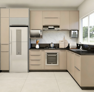 Armoires de <span class=keywords><strong>cuisine</strong></span> en chêne naturel haut de gamme sur mesure avec charnières à fermeture amortie et placard intégré avec <span class=keywords><strong>four</strong></span> - Product Image 3