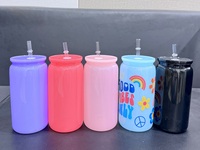 Gobelet en plastique sans BPA de 16 oz, gobelets macaron, boîte Mason pour enveloppes UV DTF, bouteille d'eau en acrylique, canette de soda