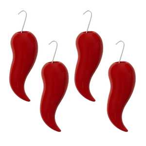 Évaporateurs d'eau en céramique rouge en forme de piment, 10,5x3,5x16cm, humidificateurs radiateur, lot de 4 - Product Image 1