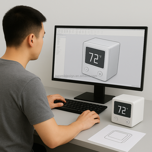 Thermostat personnalisé Entreprises de conception de nouveaux produits et de développement de modélisation 3d <span class=keywords><strong>Prototype</strong></span> de boîtier de moulage par injection de boîtier en plastique - Product Image 1