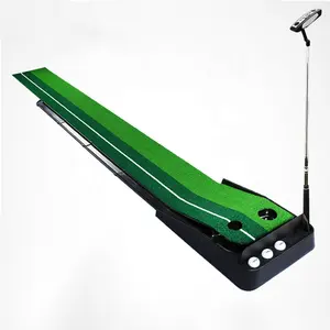 3M Golf Putting Mat Dual-Track Golf Practice Putting Mat Indoor Auto Return Golf Putting Green with Baffle Plate