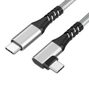 Long Kay Type <b>C</b> To <b>C</b> Data Cable 1m Nylon Braided 90 Degree Angle Fast <b>Charging</b> For Android Phones - Product Image 1
