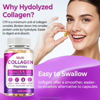 Poudre de peptides multi-collagènes, protéines hydrolysées, capsules molles, biotine, vitamine C, acide hyaluronique pour la réduction des rides chez l'adulte