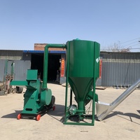 Prix d'usine : 500 kg/h pour broyeur vertical d'aliments pour animaux, mélangeur d'aliments pour animaux et ligne de production de granulés d'aliments