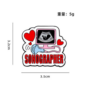 Cartoon medical themed sonographer biology chemistry <strong>lab</strong> enamel <strong>pin</strong> - Product Image 4