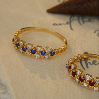 Bagues en pierres précieuses H & F bagues en pierre naturelle personnalisées en or massif 18 carats 14 carats 9 carats saphir empilé rubis émeraude pour femmes