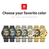 Montre OLEVS 9901, bracelet en acier inoxydable, style décontracté, résistante à l'eau, avec diamants, logo personnalisé, Relogio Masculino.