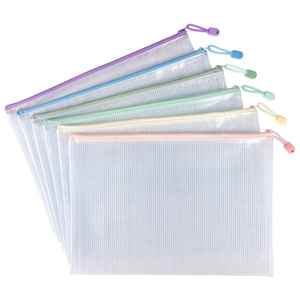 Bolsa de Archivo de PVC Resistente A4, Bolsa Transparente con Cierre de Malla, Organizador de Documentos de Gran Capacidad, Suministros de Oficina y Escolares - Product Image 1