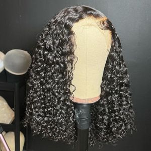 Kemy tóc bán buôn burmese Curl Tóc con người ren phía trước Tóc Giả 200% mật độ đầy đủ nguyên Tóc <span class=keywords><strong>Bob</strong></span> 4B 4A xoăn tóc giả cho phụ nữ da đen - Product Image 3