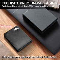 Dompet Kulit Pria RFID Lipat Tipis dengan Slot AirTag, Tekstur Kulit Mewah, Penjualan Pabrik Terlaris, Tempat Kartu Kredit dan ID