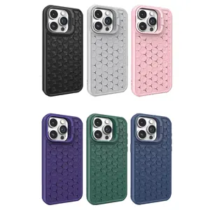 MAXUN Water Cube Design Heat Dissipation With Magnet Ring Lens Kickstand Mobile Phone Case For iPhone Samsung Huawei Back Cover