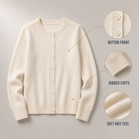 Ensemble pull cardigan en tricot 2 pièces pour femme, manches longues, col en V boutonné, tenue douce à superposer, automne-hiver