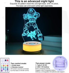 โคมไฟตั้งโต๊ะ LED ลายหมีอนิเมะแบบกำหนดเองได้ แสงสีขาวอบอุ่น ภาพลวงตา 3 มิติ เหมาะสำหรับเด็ก ตกแต่งบ้าน ของขวัญวันหยุด ขายส่ง - Product Image 5