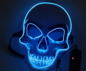 หน้ากากพีวีซีสำหรับปาร์ตี้ฮาโลวีนปาร์ตี้หน้ากาก LED สีเดียวสำหรับตัวตลกไฟเย็น - Product Image 1