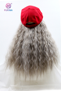 Furina Fashion beauty <span class=keywords><strong>parrucca</strong></span> appassionato e Hip hop girl fluffy <span class=keywords><strong>afro</strong></span> wave <span class=keywords><strong>parrucca</strong></span> sintetica lunga <span class=keywords><strong>bionda</strong></span> e grigia - Product Image 2