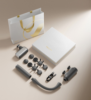 Pistolet de massage portatif sans fil avec moteur sans balais, contrôle de la minuterie, 4 têtes de massage – Coffret cadeau rechargeable