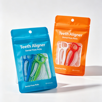 Sachet d'emballage orthodontique imprimé numériquement, scellé sur trois côtés, pochette pour appareil dentaire réutilisable, sachet refermable en Mylar