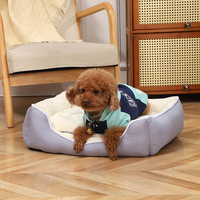 Lit pour animaux de compagnie rectangulaire en tissu, toutes saisons, directement du fabricant, amovible, lavable, imperméable, respirant, chaud, confortable et moelleux pour chiens et chats
