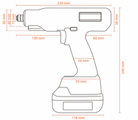 Perceuse-visseuse sans fil de qualité industrielle, alimentée par batterie Li-Ion, électrique, 18V, 2200 tr/min, couple maximal de 3 Nm