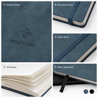 Individuelles Logo A5 Nubuk PU-Leder Notizbuch 100 Blatt Matt Soft-Touch Journal für Geschäftsgeschenke Executive Office Großhandel