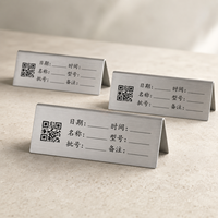 Plaque nominative durable et réutilisable en acier inoxydable, longue et en forme de bande, personnalisable pour atelier, bureau ou gestion des stocks