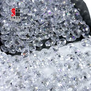 Baifu perhiasan longgar batu permata CZ warna <span class=keywords><strong>Oval</strong></span> papan catur ganda kubik zirkonia - Product Image 2