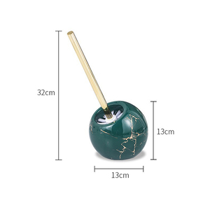 <span class=keywords><strong>Brosse</strong></span> de <span class=keywords><strong>toilette</strong></span> ronde en céramique avec motif de marbre <span class=keywords><strong>doré</strong></span> et dorure colorée de style créatif avec manche en acier inoxydable - Product Image 6