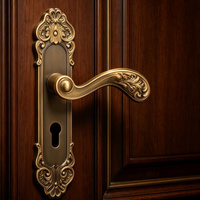 Europäischer Stil Aluminiumlegierung Geräuschloser Mechanischer Türgriff mit Schloss Universell Passend für Schlafzimmer, Innenbereich, Hotel, Küche, Villa