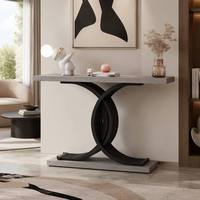 Ensemble de table console moderne en métal marbré doré convertible de luxe pour salon avec miroir - Vente de meubles pour la maison