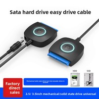 Kabel Adaptor USB 3.0 ke SATA 2-in-1 untuk Konversi Hard Disk Mekanis dan Solid State (Inti Tembaga)
