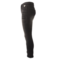 Jean slim homme taille mi-haute extensible, coupe ajustée, délavé vintage foncé, effet usé, avec broderies et détails appliqués, hiver, rivets ODM